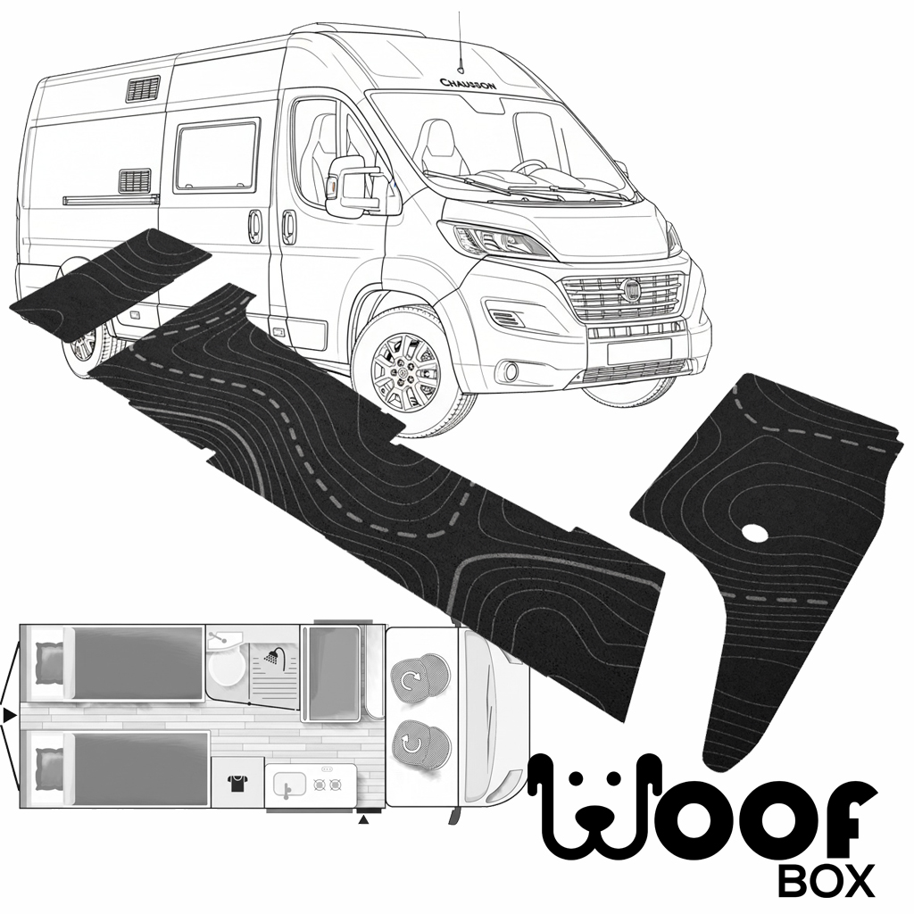 Fiat Chausson V697 WOOF MAT waschbare SchmutzfangmatteDark Charcoal Geo-Woof